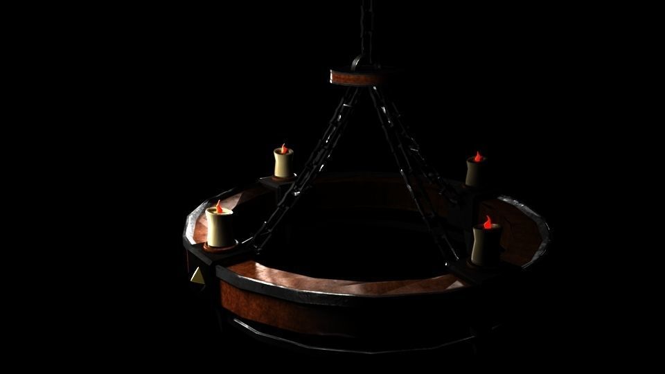 Free Old chandelier Free low-poly 3D model_4