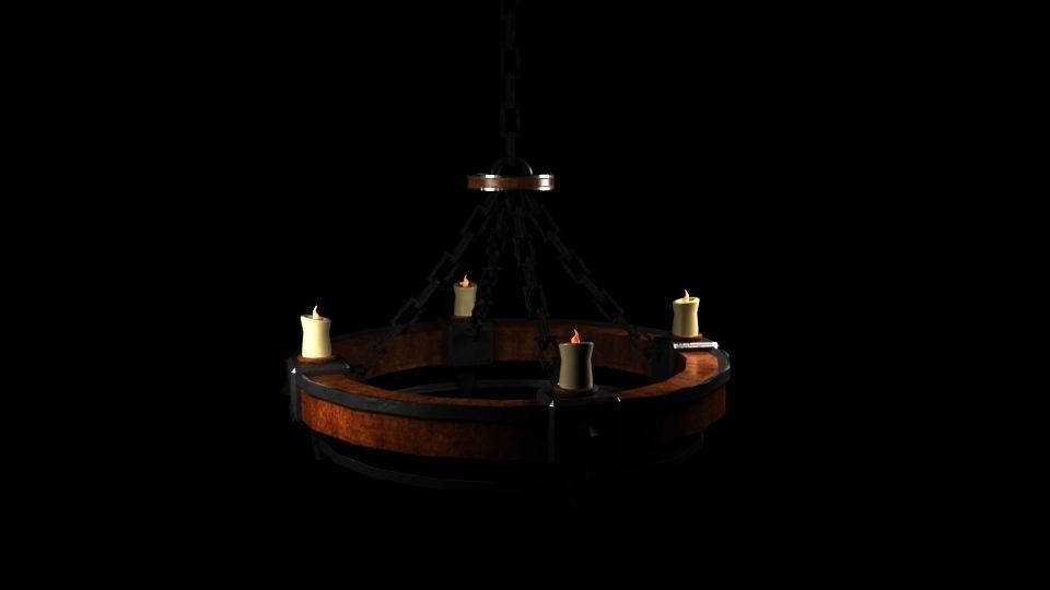 Free Old chandelier Free low-poly 3D model_1