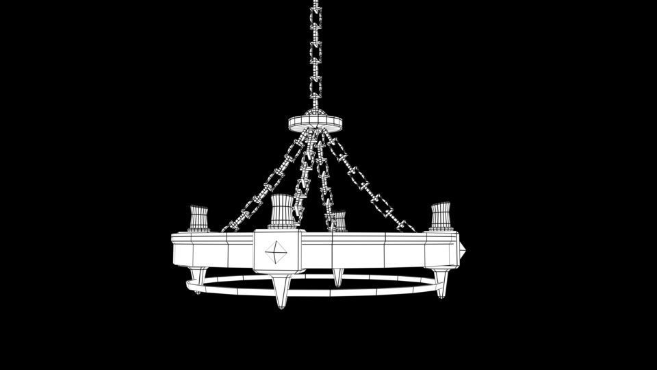 Free Old chandelier Free low-poly 3D model_5