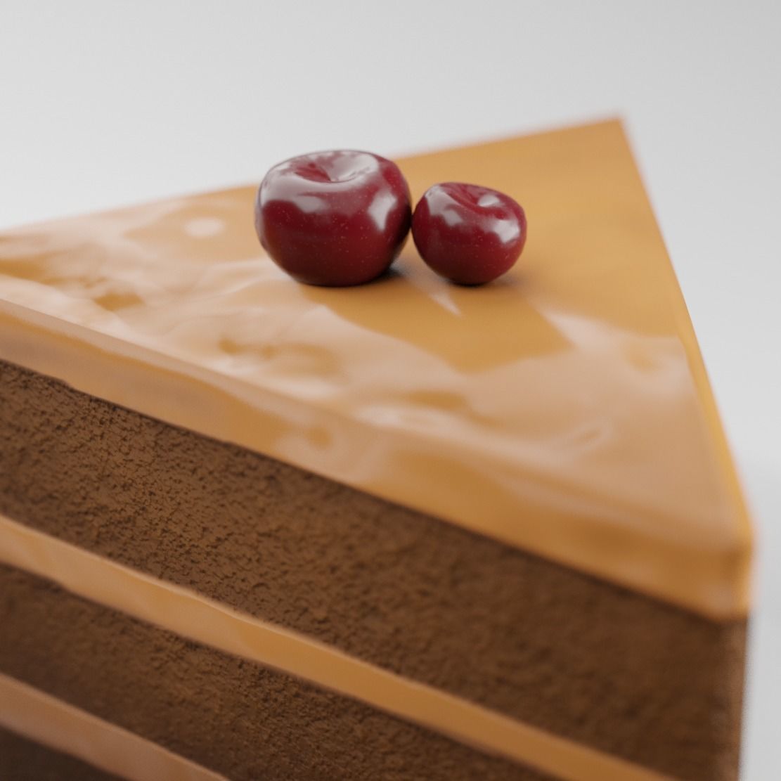Chocolate Cake Low-poly 3D model_3