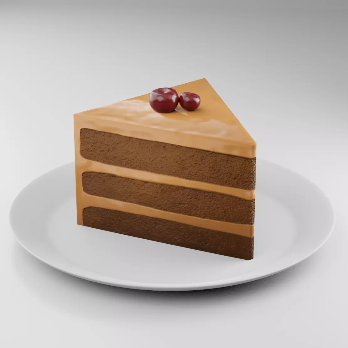 Chocolate Cake Low-poly 3D model_0