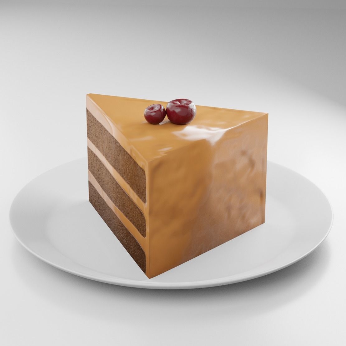 Chocolate Cake Low-poly 3D model_2