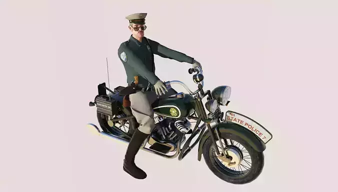 Patrolman Highway-Patrol New Hampshire 1940s 3D model