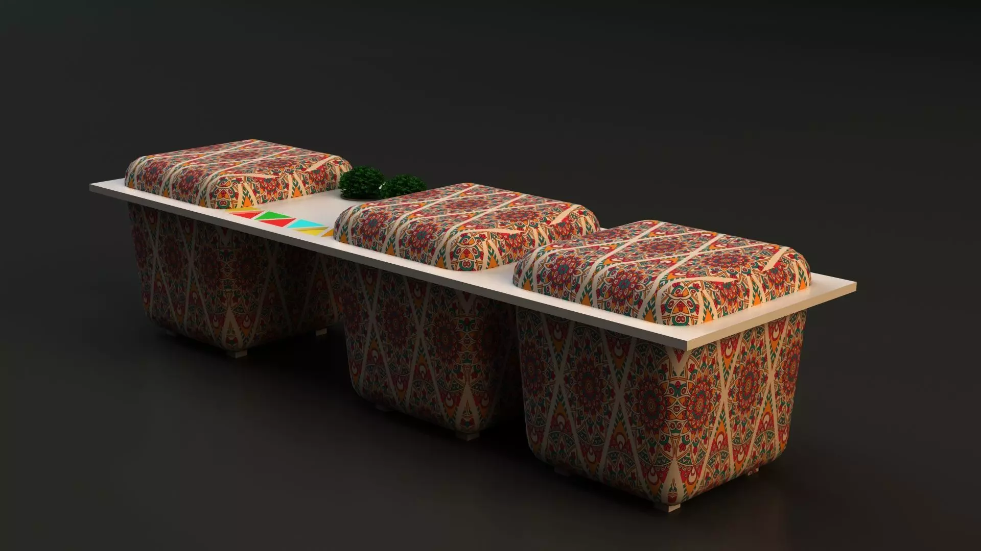 Arabic waiting seat Free low-poly 3D model