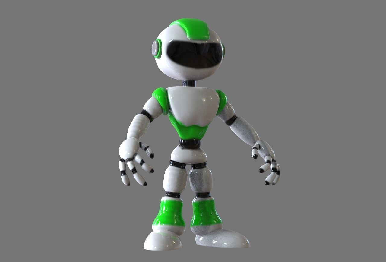 Robot  Toy Low-poly 3D model_2