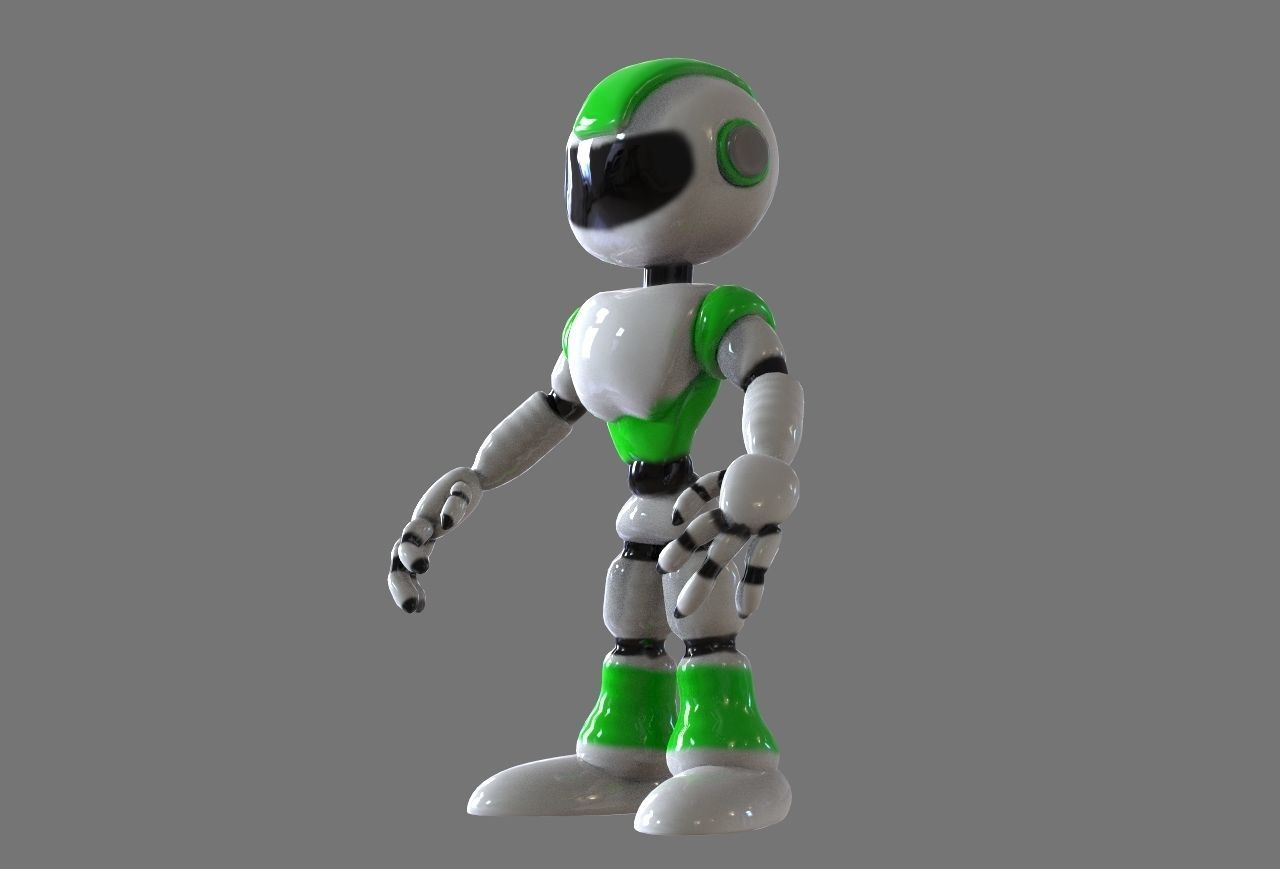 Robot  Toy Low-poly 3D model_1