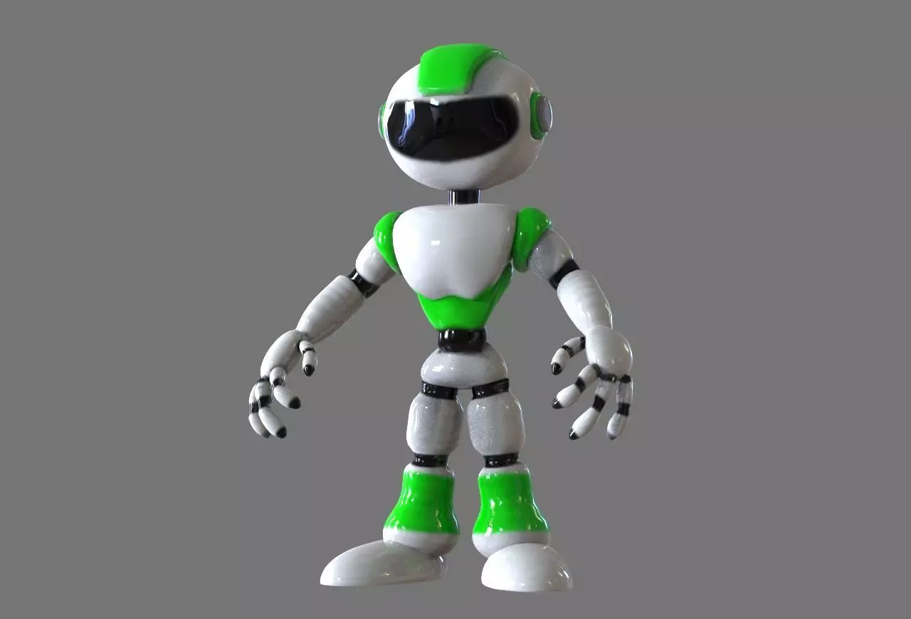 Robot  Toy Low-poly 3D model_0