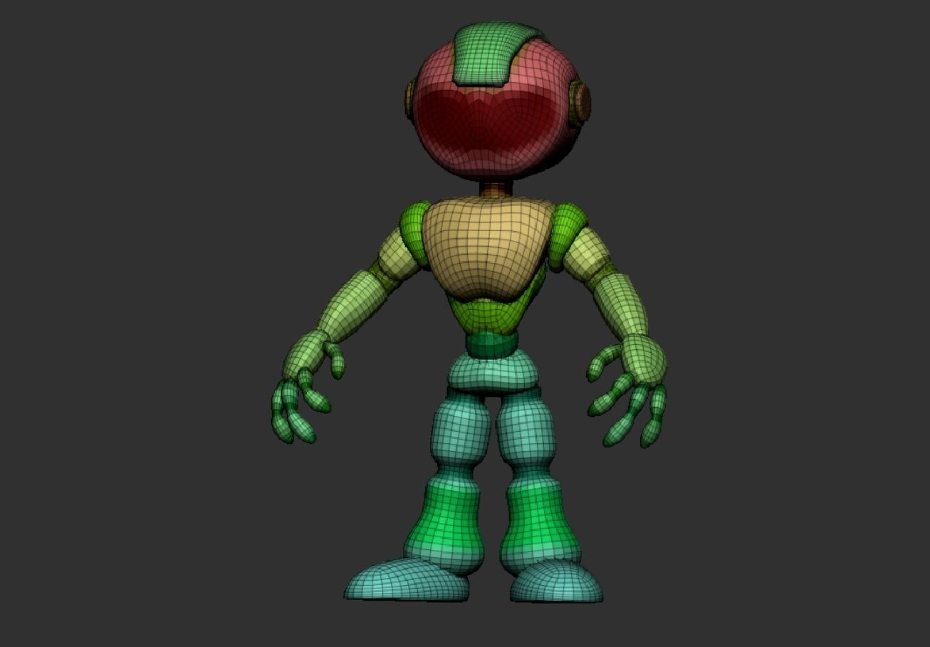 Robot  Toy Low-poly 3D model_4