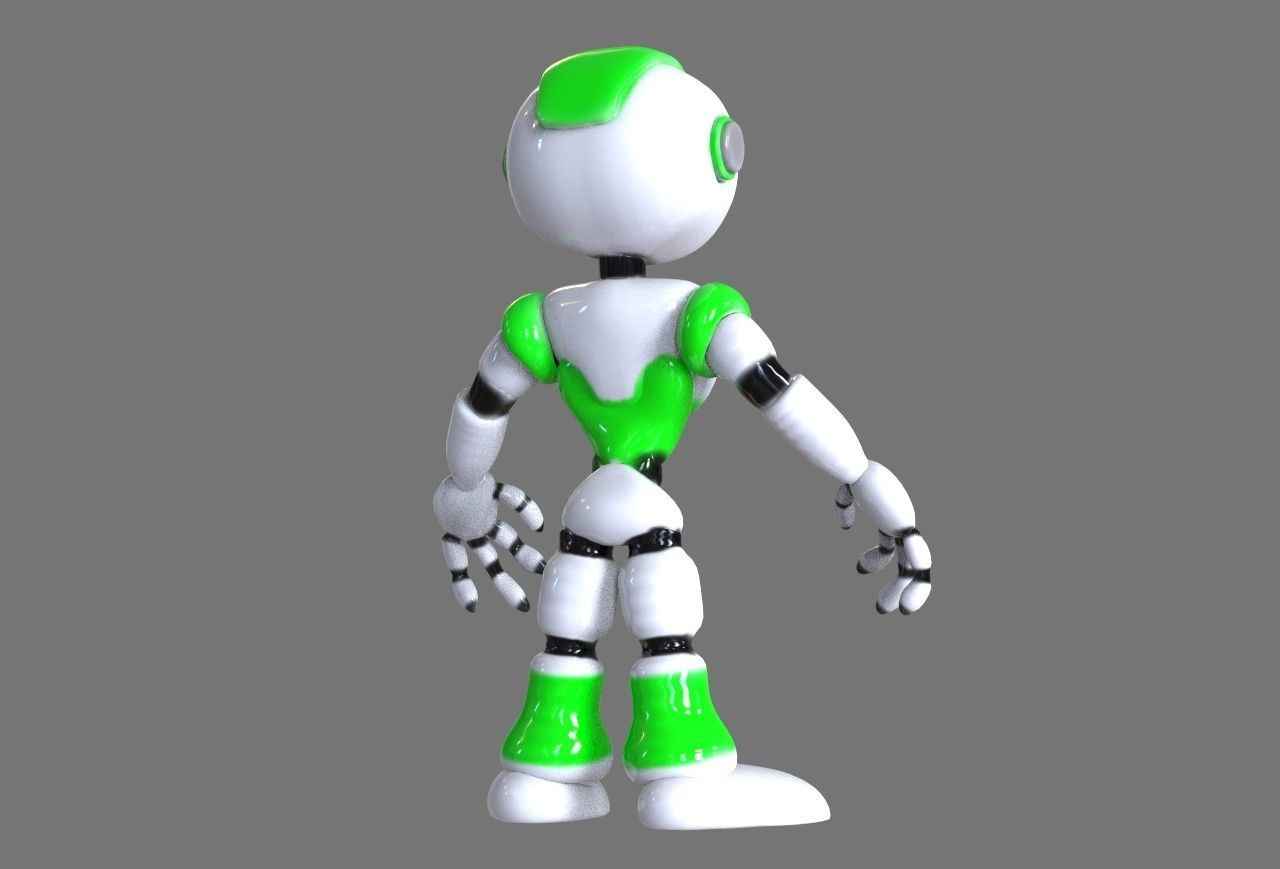 Robot  Toy Low-poly 3D model_3