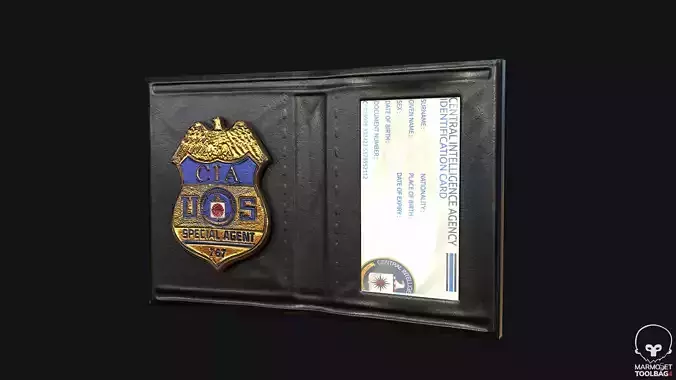 Special Agent Wallet PBR Game Ready Low-poly 3D model