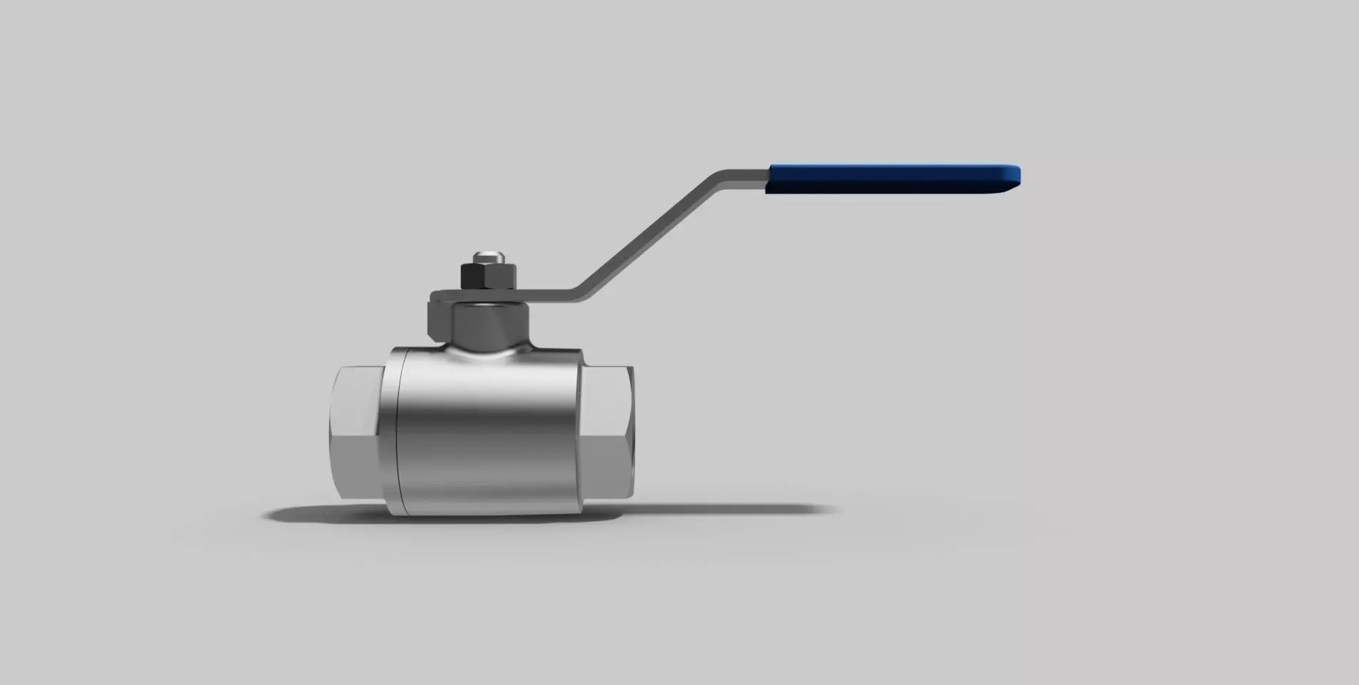 3-4 Inch BSP - Two piece ball valve NO - Autodesk Inventor 3D model_0