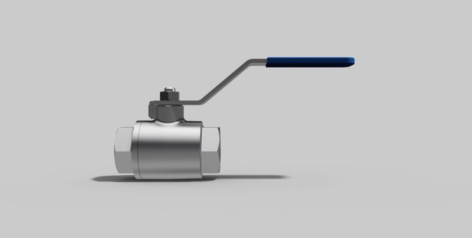 3-4 Inch BSP - Two piece ball valve NO - Autodesk Inventor 3D model