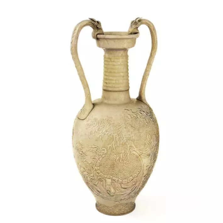 Ceramic Oriental Vase 3D model_0