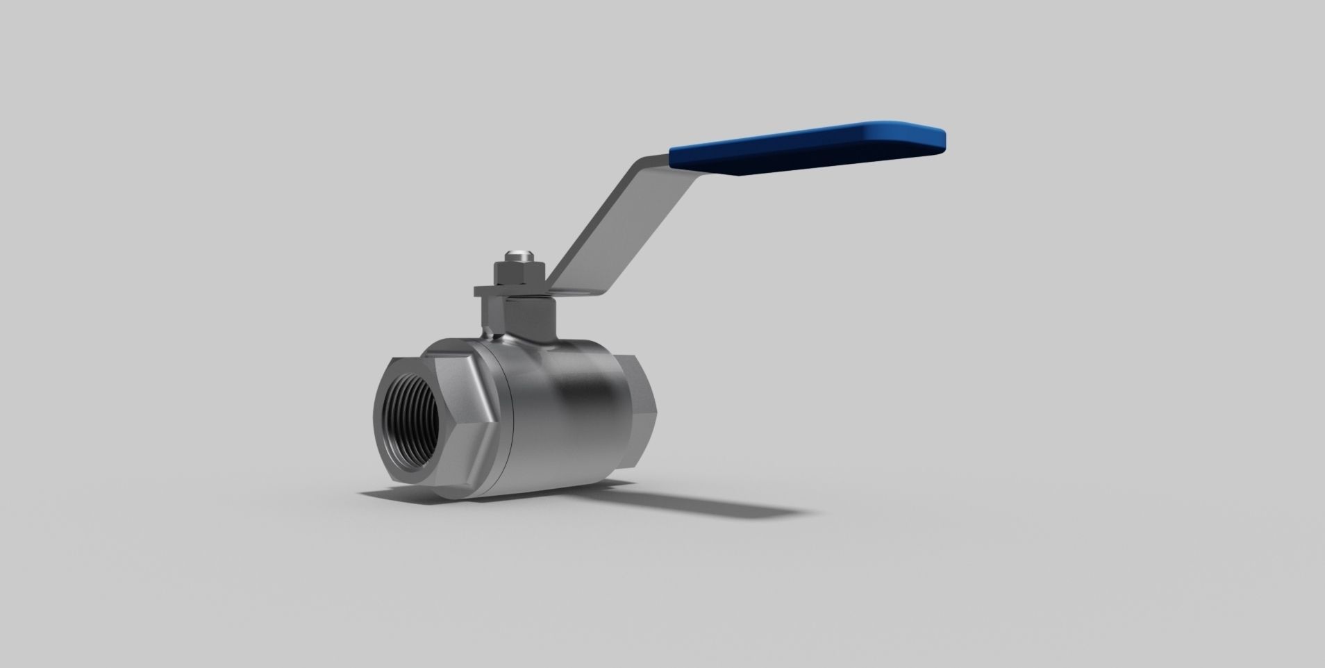 3-4 Inch BSP - Two piece ball valve NC - Autodesk Inventor 3D model_2