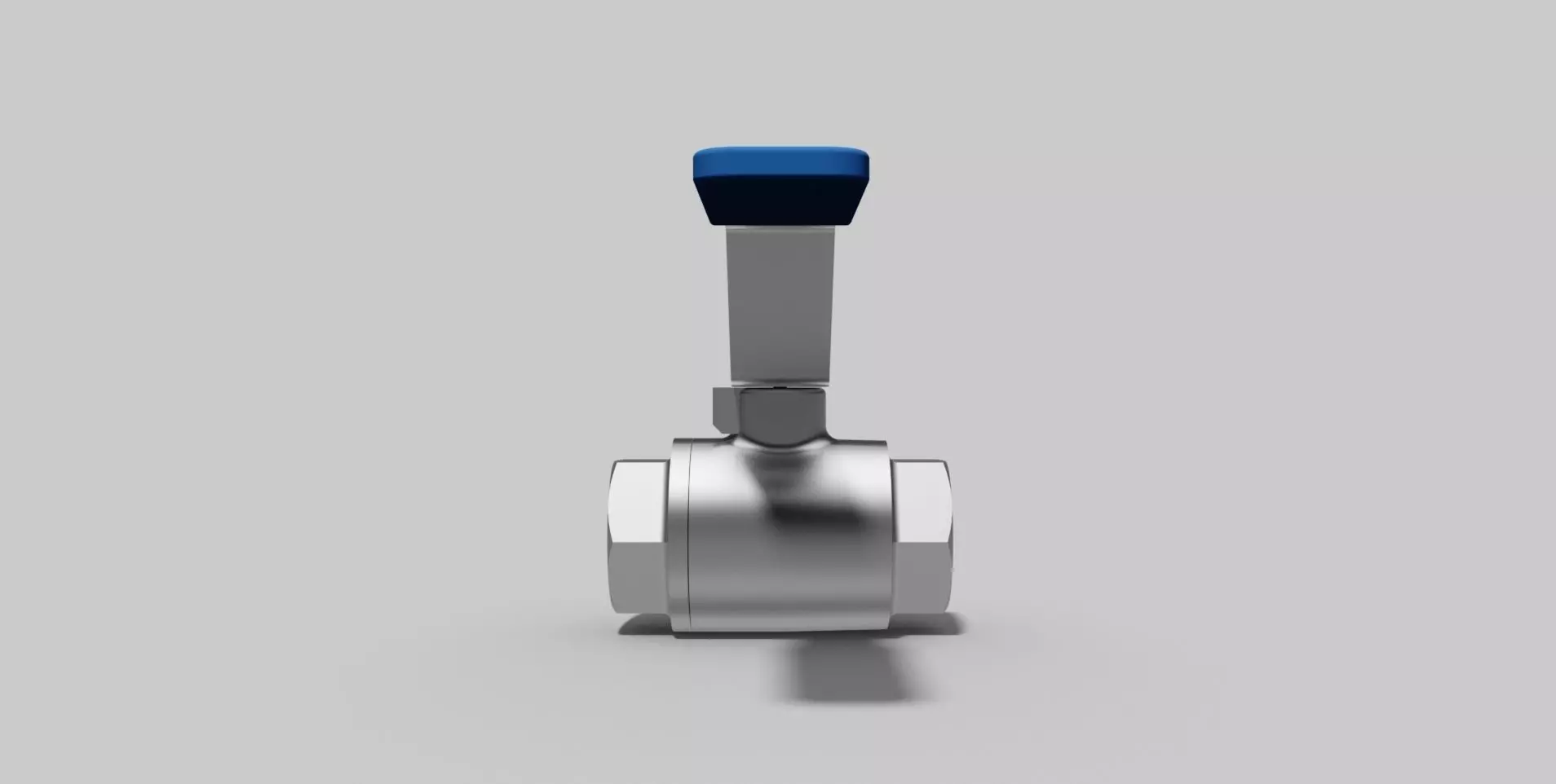 3-4 Inch BSP - Two piece ball valve NC - Autodesk Inventor 3D model_0