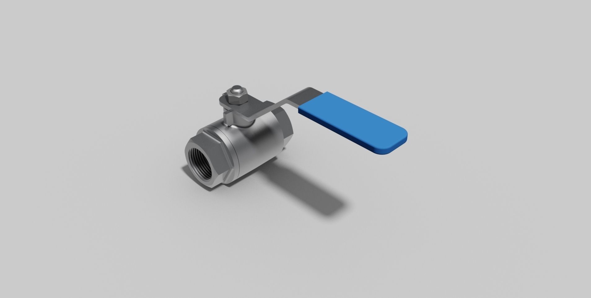 3-4 Inch BSP - Two piece ball valve NC - Autodesk Inventor 3D model_1