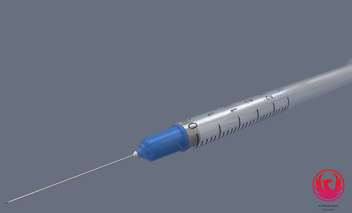 Syringe injection Low-poly 3D model_1