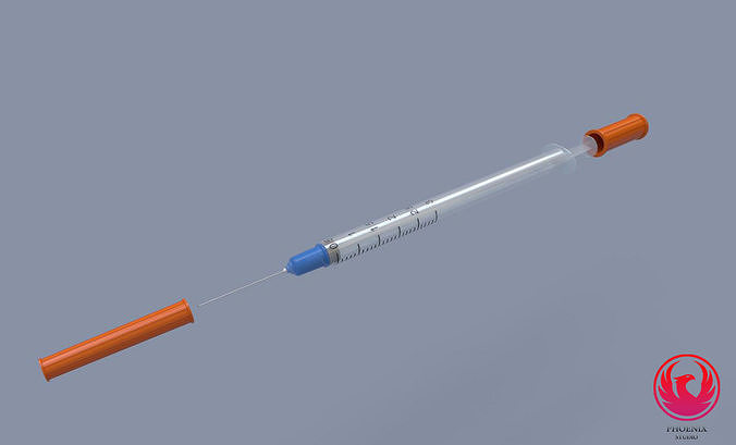 Syringe injection Low-poly 3D model
