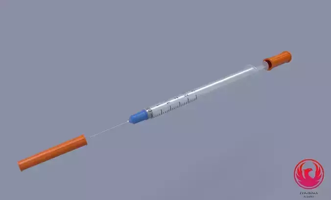 Syringe injection Low-poly 3D model