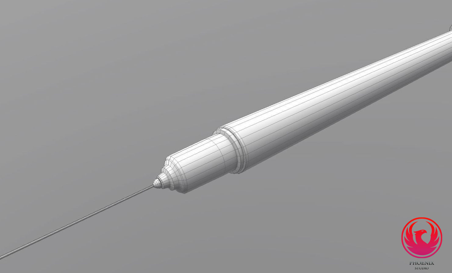 Syringe injection Low-poly 3D model_4