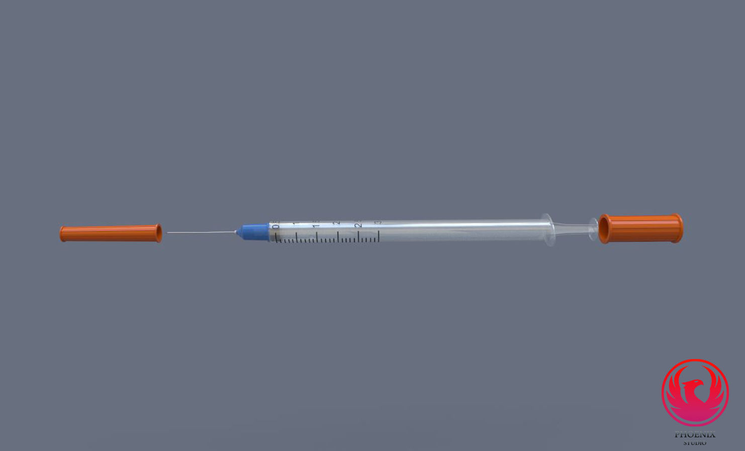 Syringe injection Low-poly 3D model_2