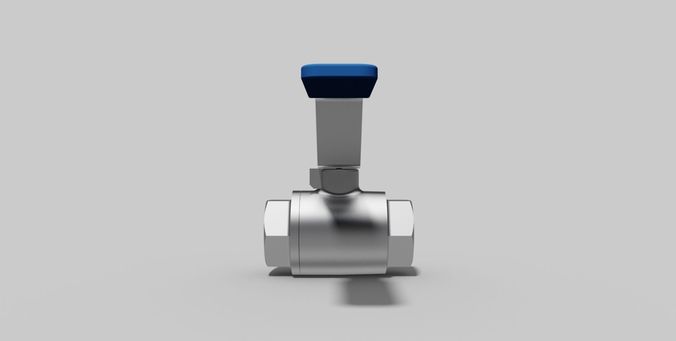 1 Inch BSP - Two piece ball valve NC - Autodesk Inventor 3D model