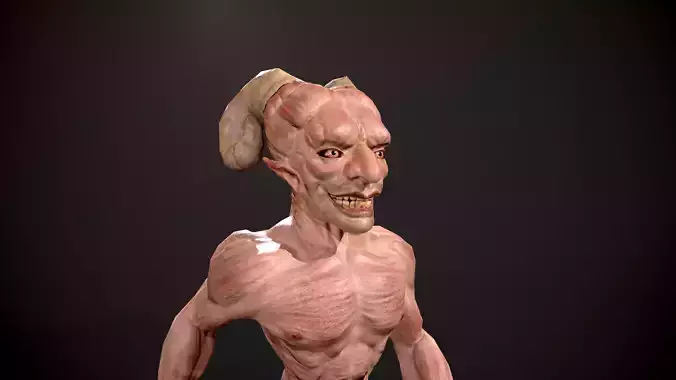 Devil naked man in motion