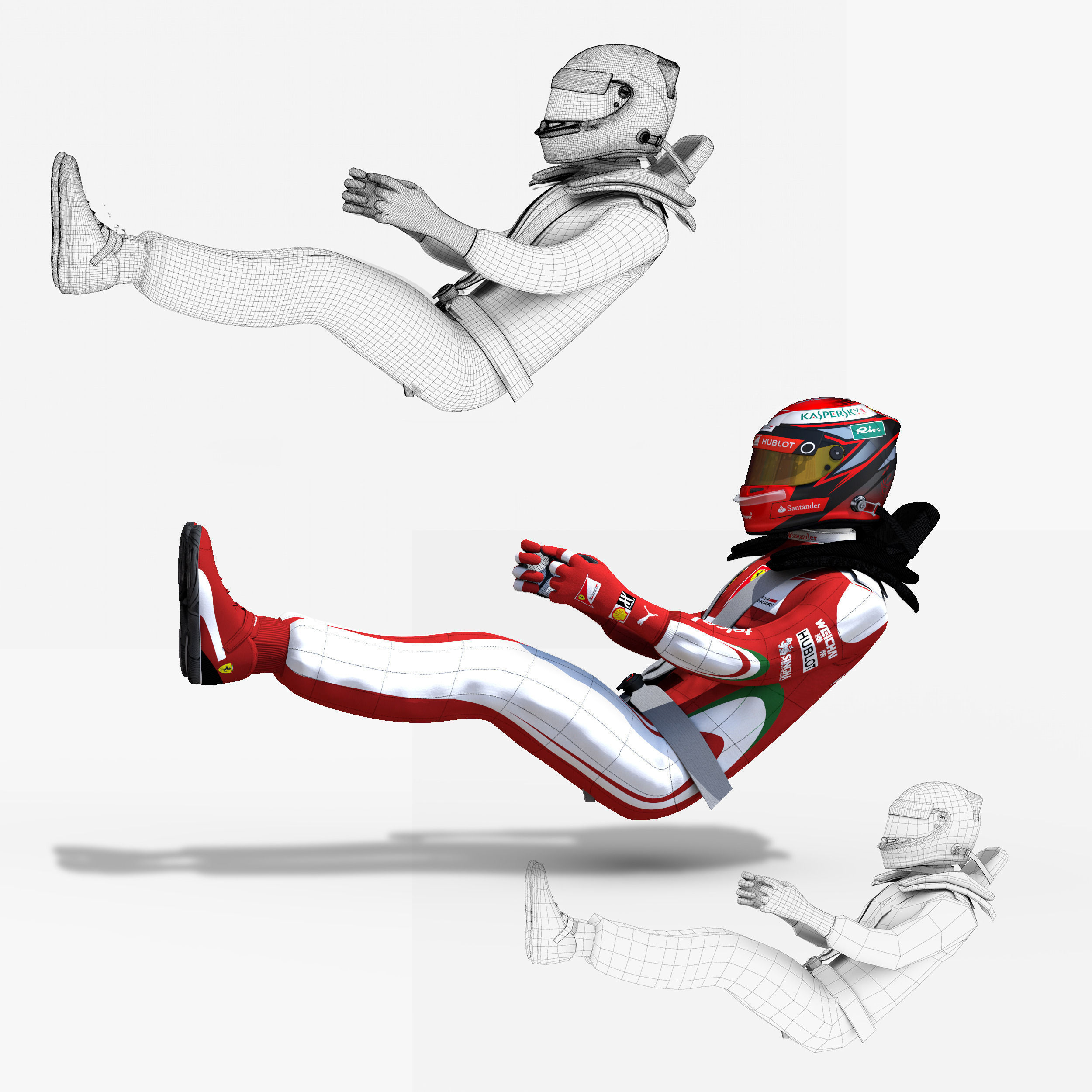 Kimi Raikkonen 2016 Low-poly 3D model_5