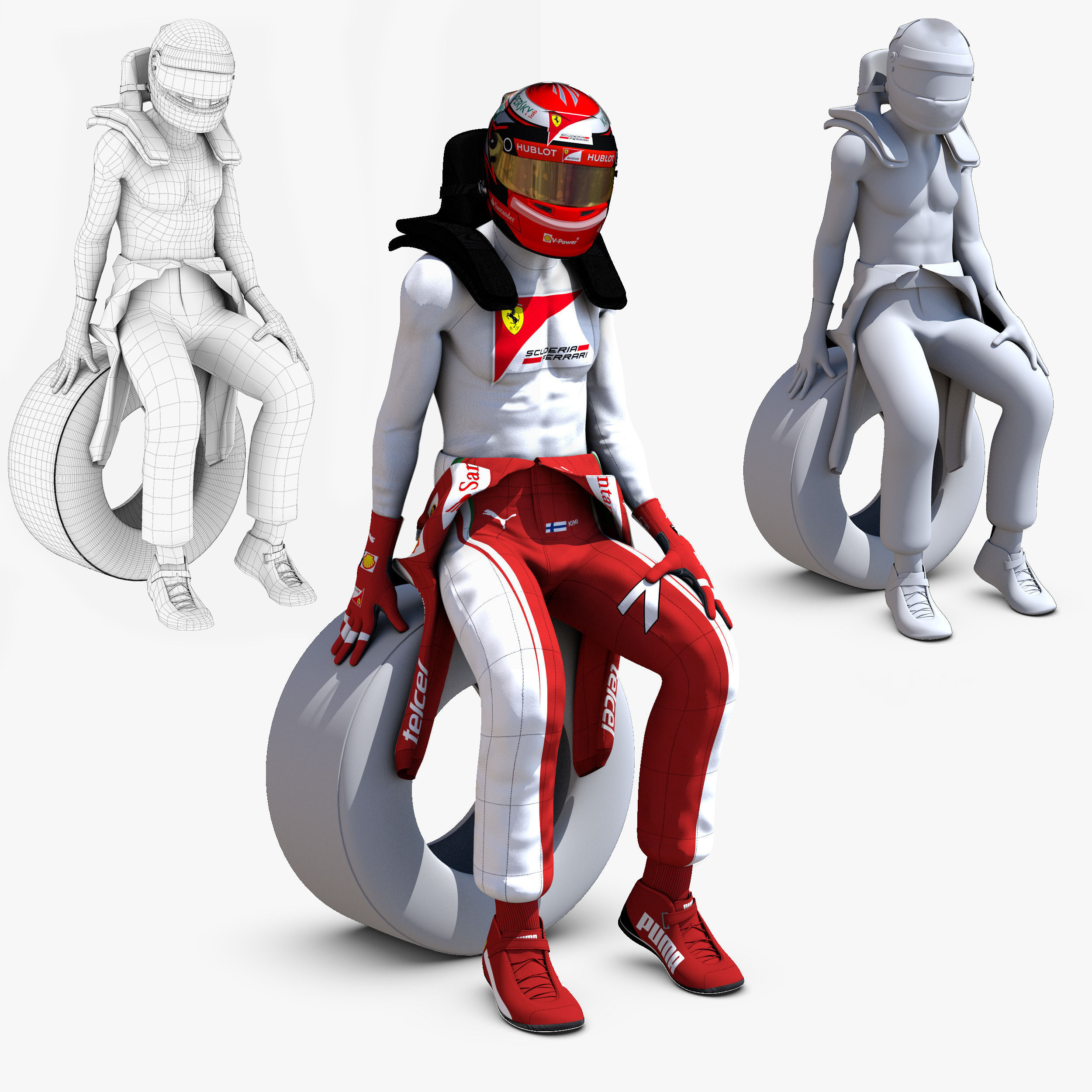 Kimi Raikkonen 2016 Low-poly 3D model_1