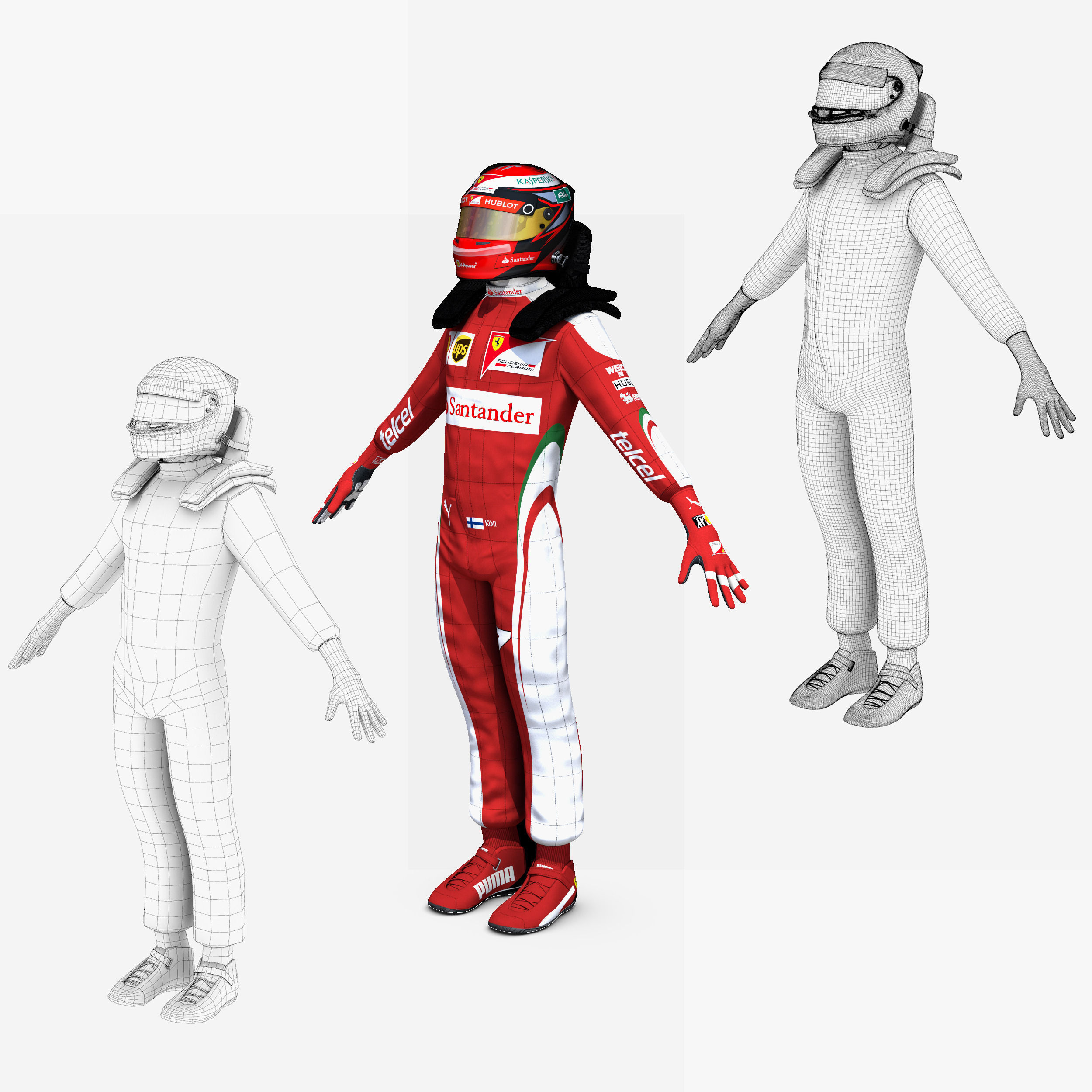 Kimi Raikkonen 2016 Low-poly 3D model_7