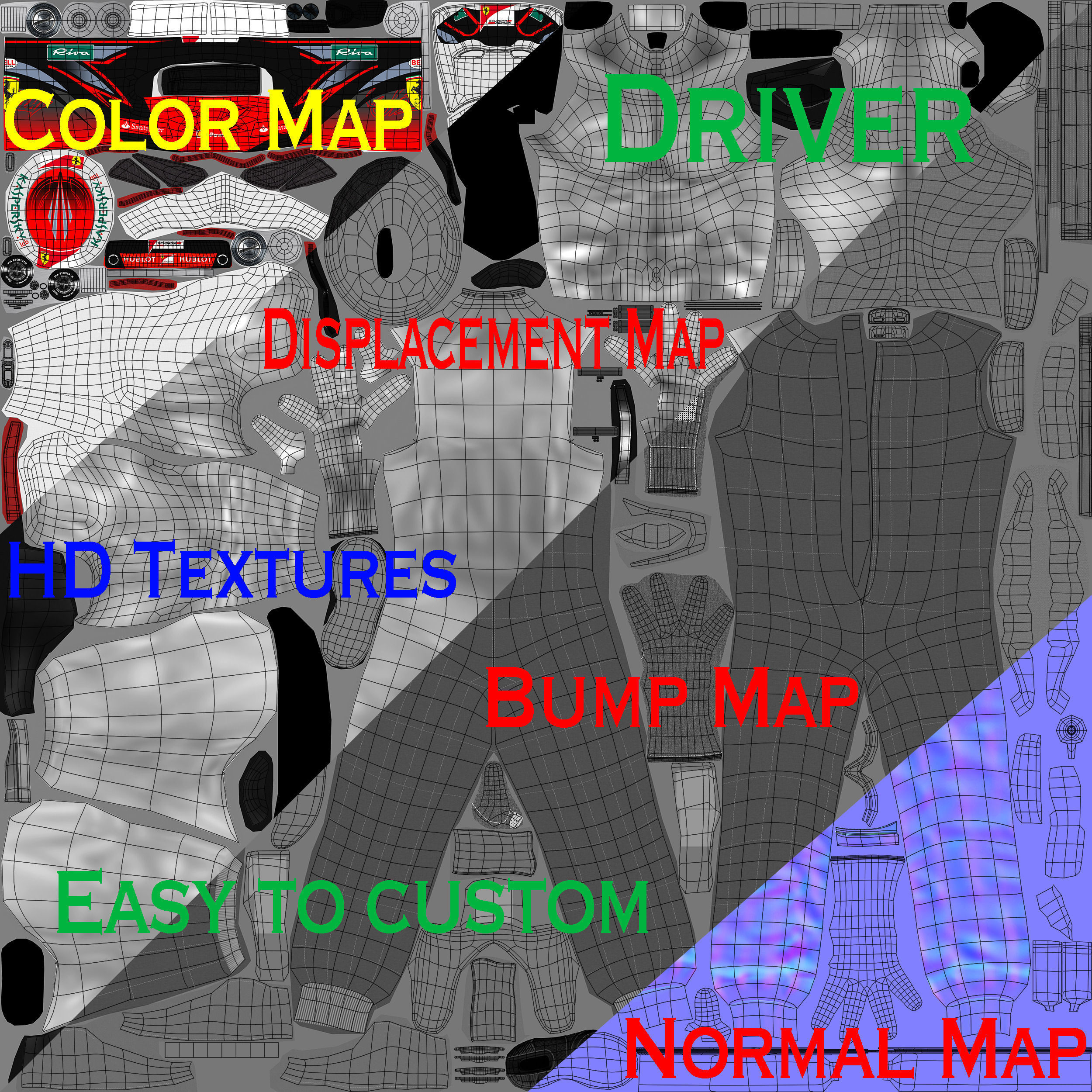 Kimi Raikkonen 2016 Low-poly 3D model_10