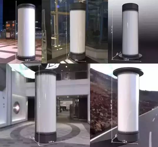 All Advertising Pillar with Glass  3D Model Collection
