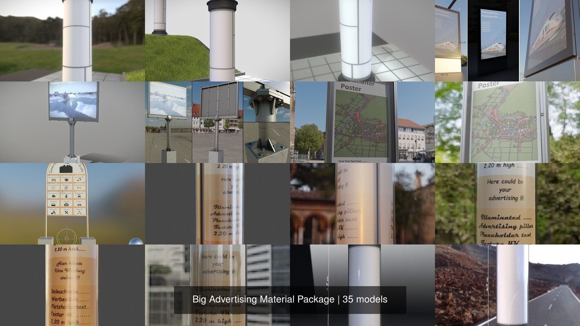 Big Advertising Material Package 3D Model Collection_22