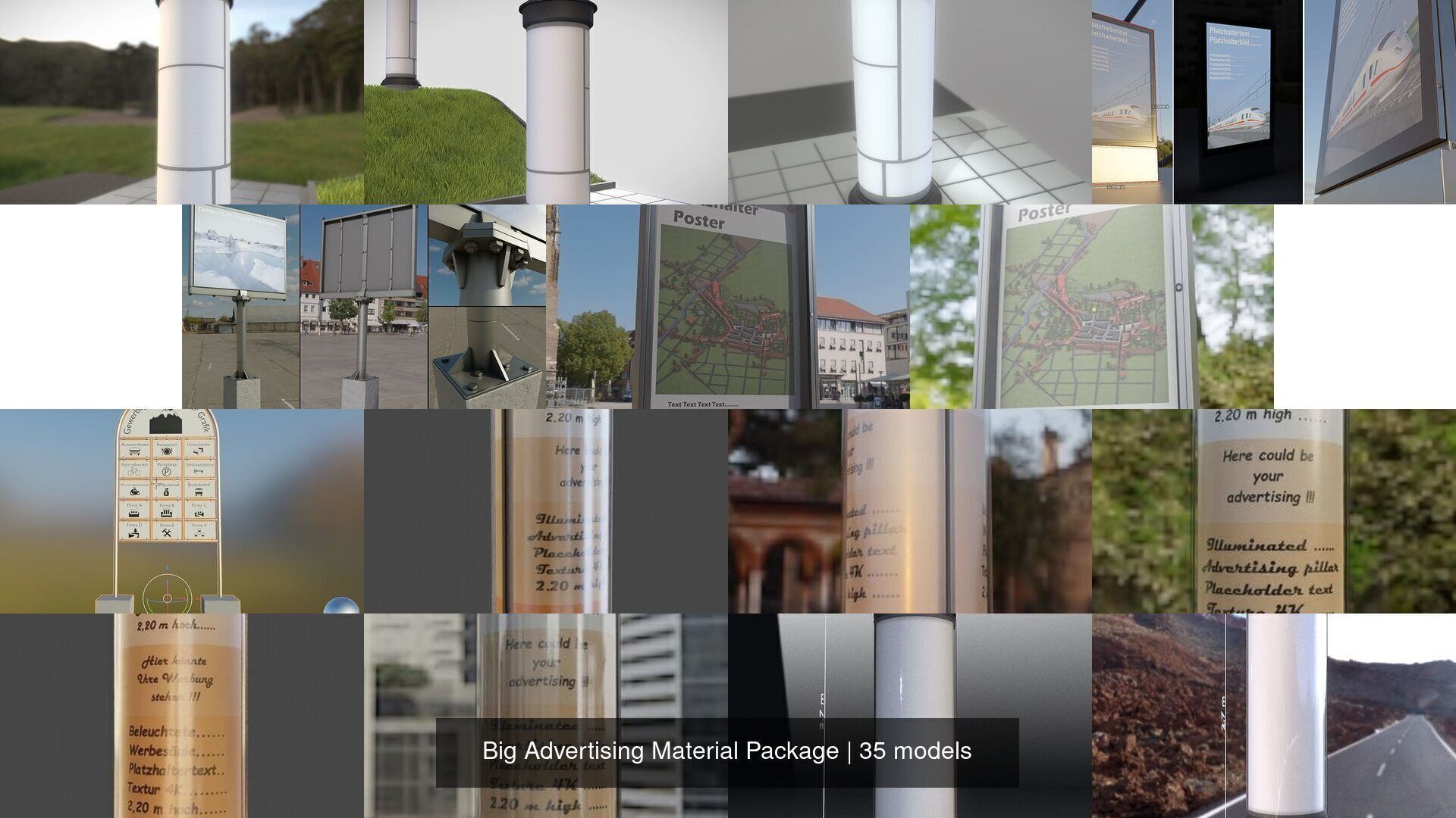 Big Advertising Material Package 3D Model Collection_21