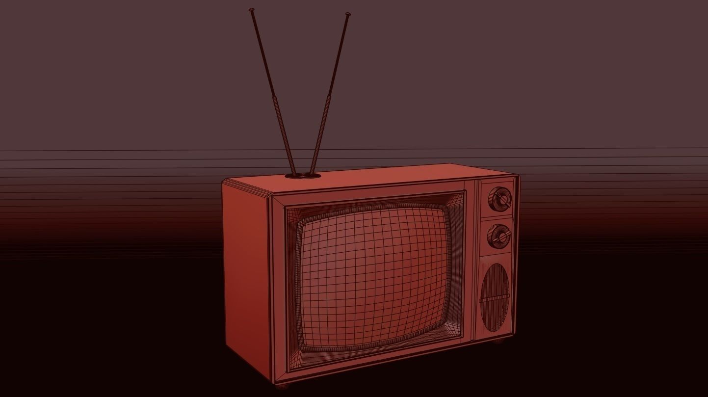 Old Style Vintage TV Free 3D model_1