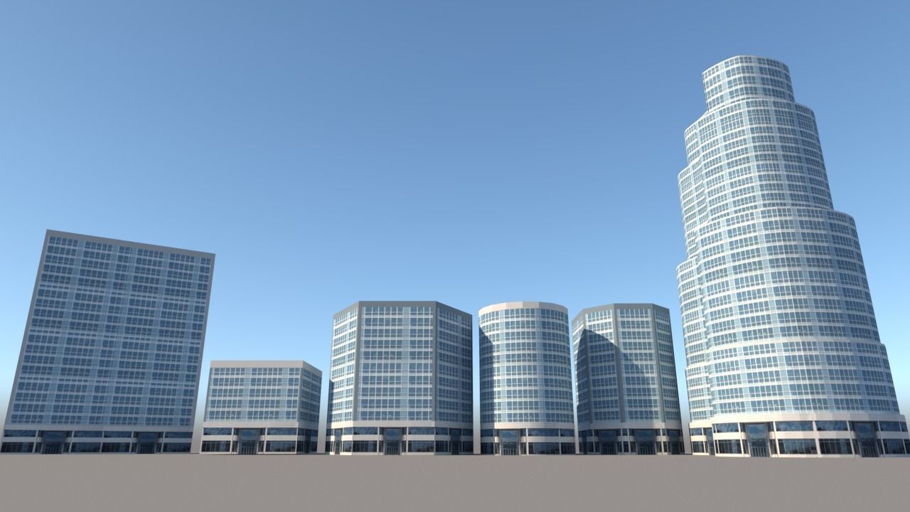 Low Poly Commercial Building Pack  Low-poly 3D model_3