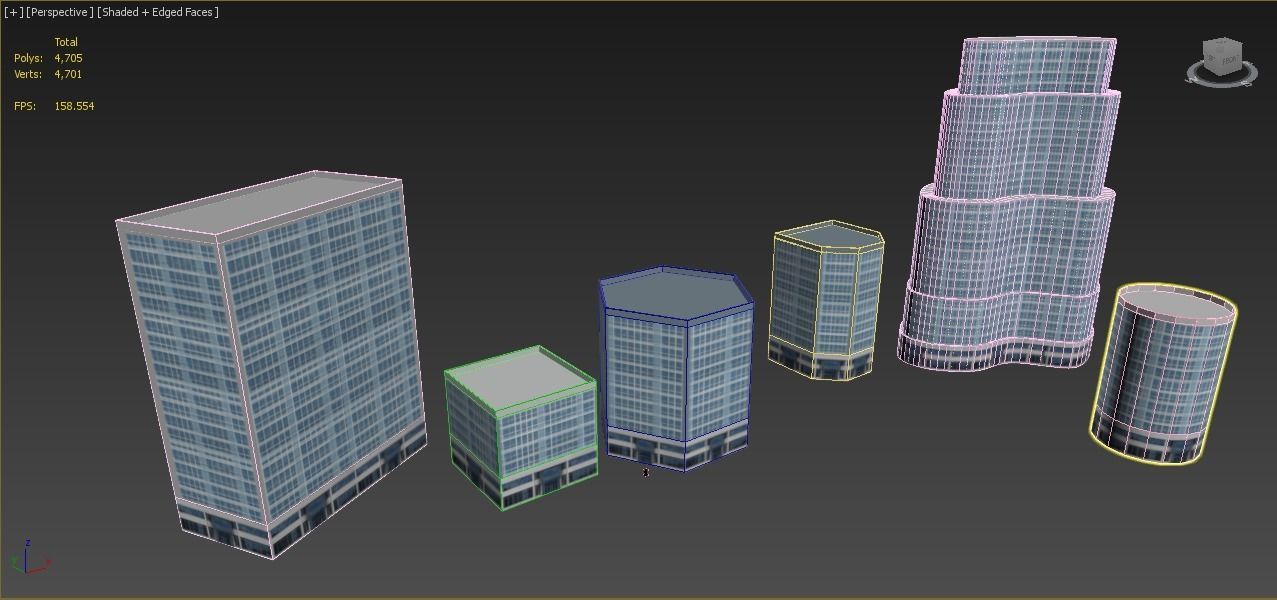 Low Poly Commercial Building Pack  Low-poly 3D model_5