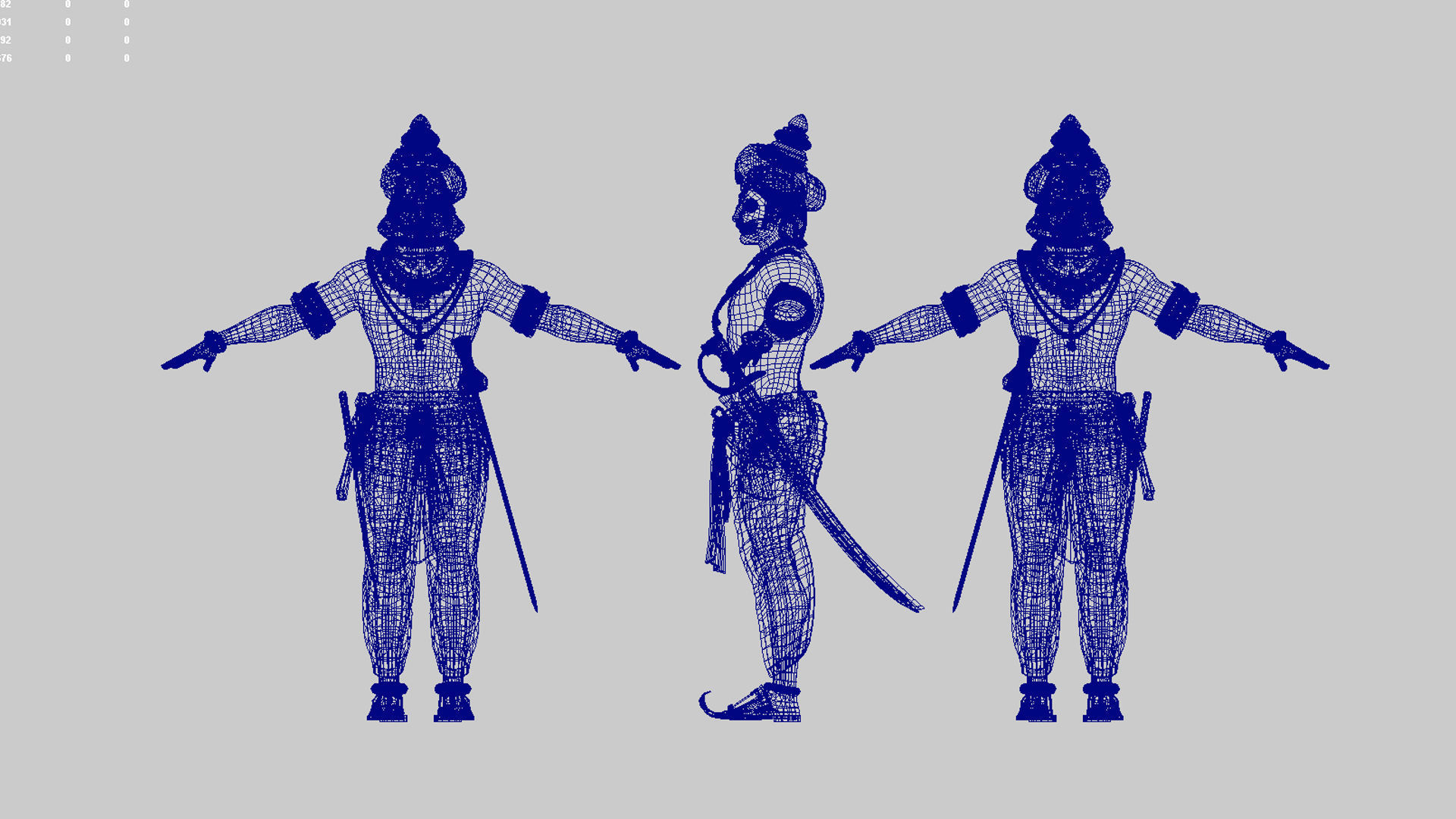 king 2 statue of indian man 3D model_5