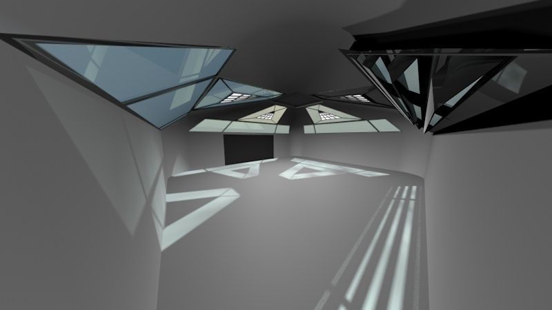 Empty Modern Hangar Building Low-poly 3D model_3