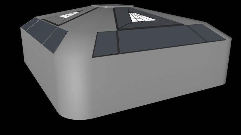 Empty Modern Hangar Building Low-poly 3D model_5