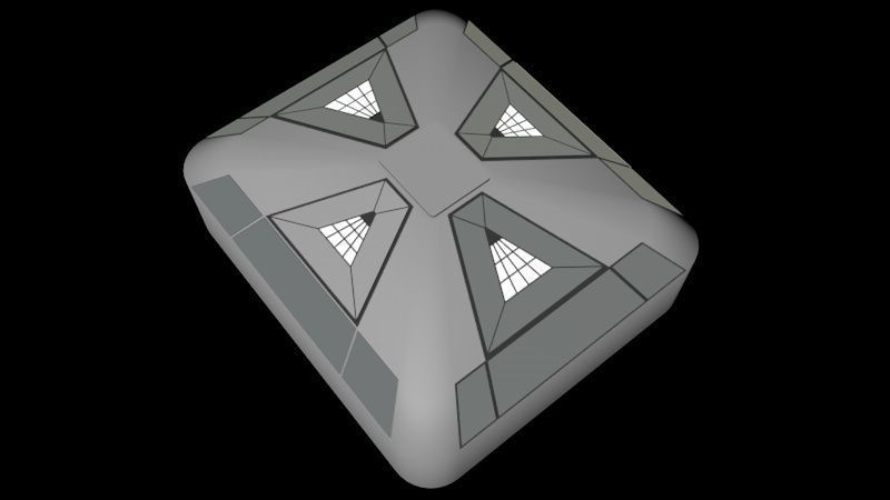 Empty Modern Hangar Building Low-poly 3D model_4