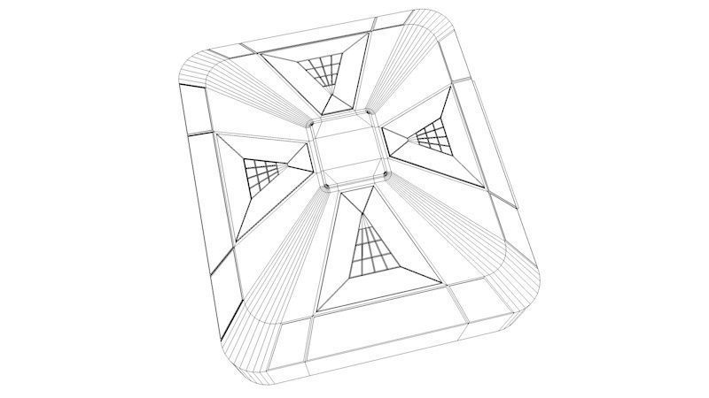 Empty Modern Hangar Building Low-poly 3D model_7