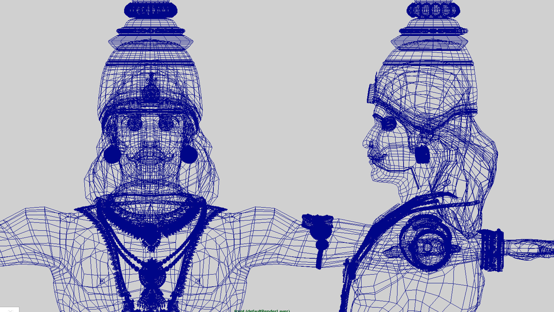 king 6 hindu statue 3D model_2