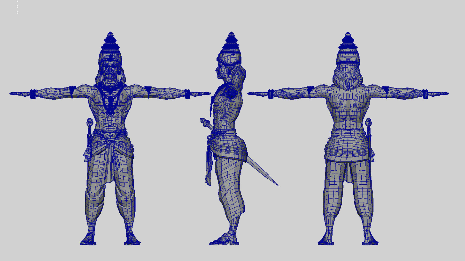king 6 hindu statue 3D model_9