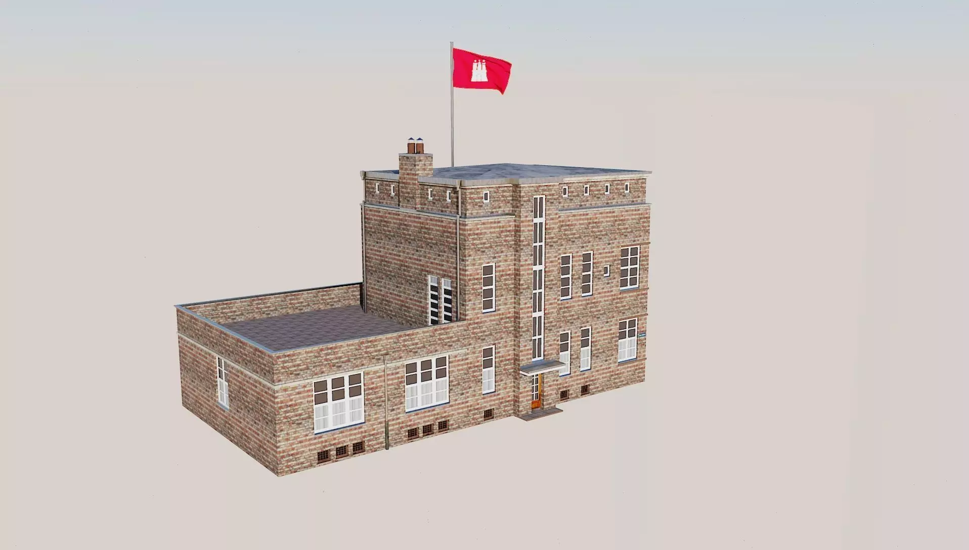Police Station Hamburg Germany Hartzlohwache 3D model