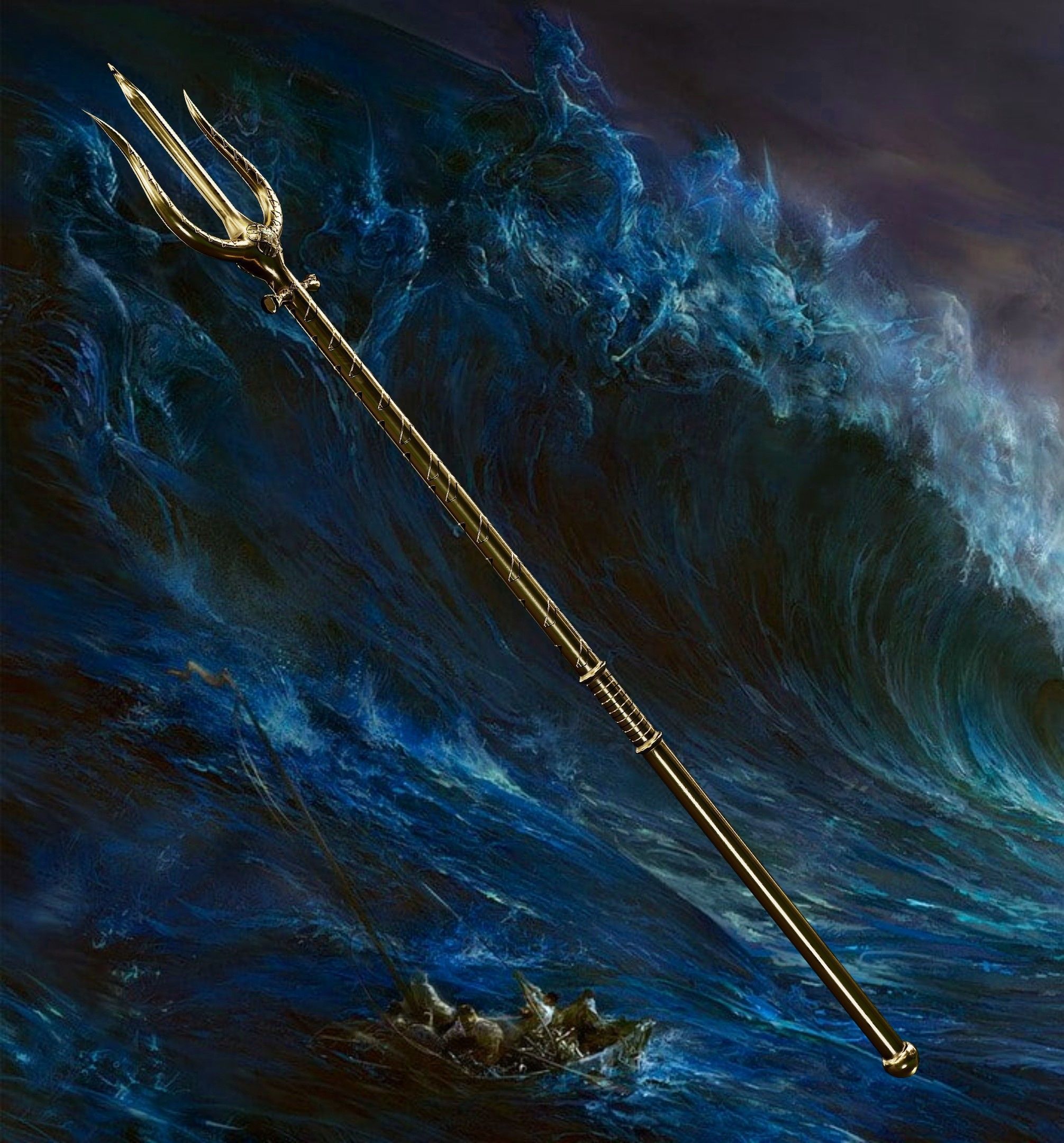 Trident - Poseidon primary weapon Low-poly 3D model_5