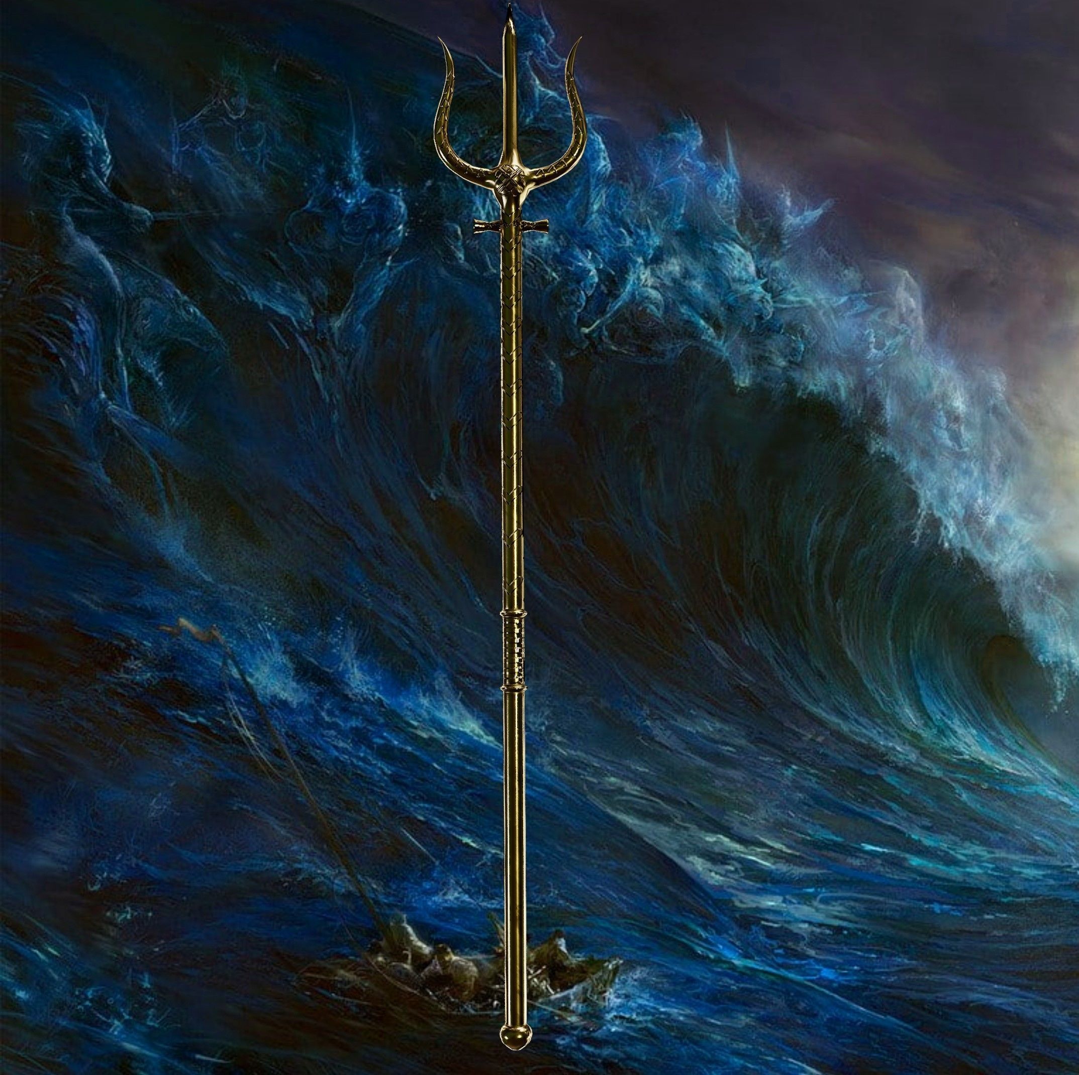 Trident - Poseidon primary weapon Low-poly 3D model_2