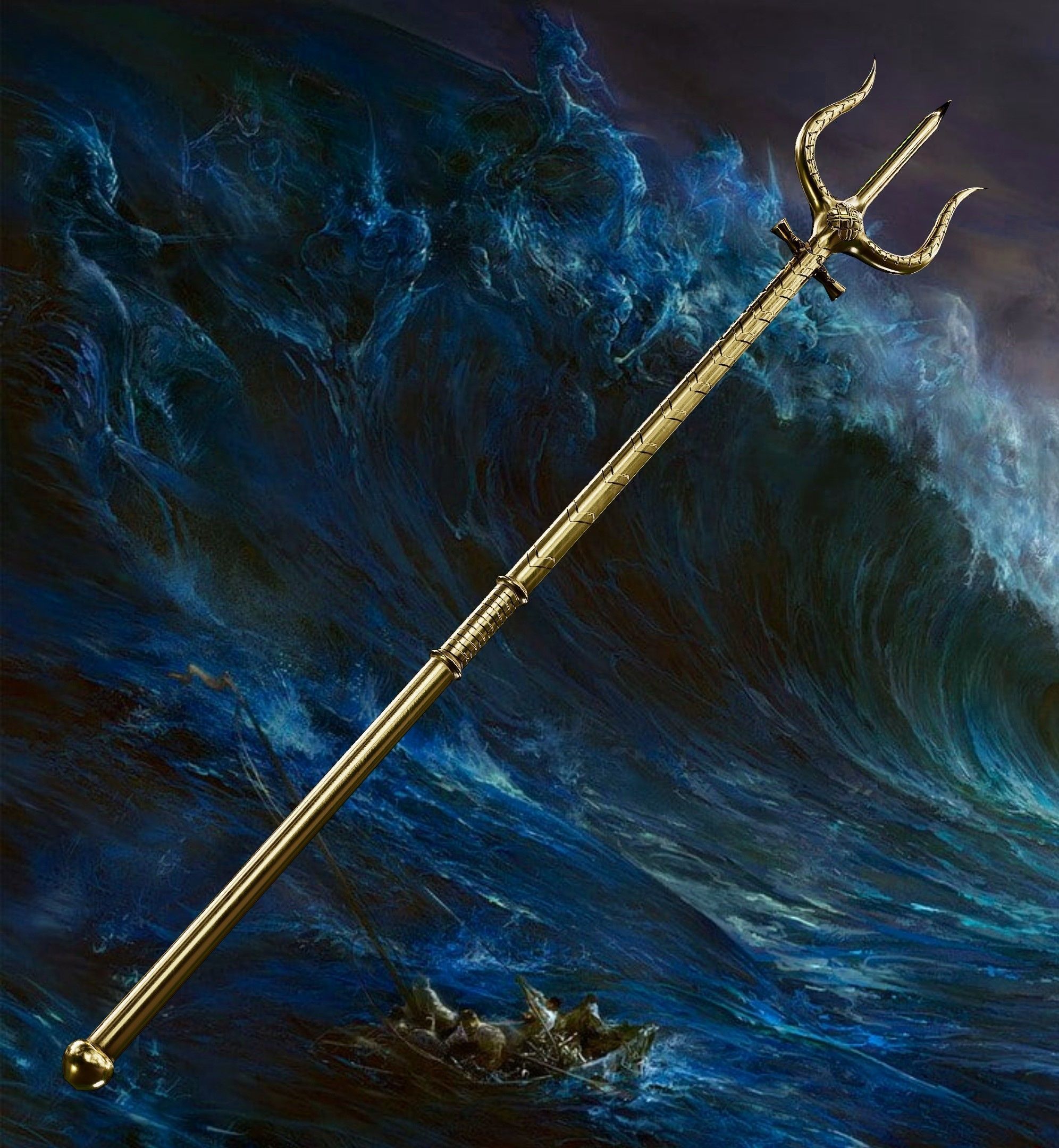 Trident - Poseidon primary weapon Low-poly 3D model_4