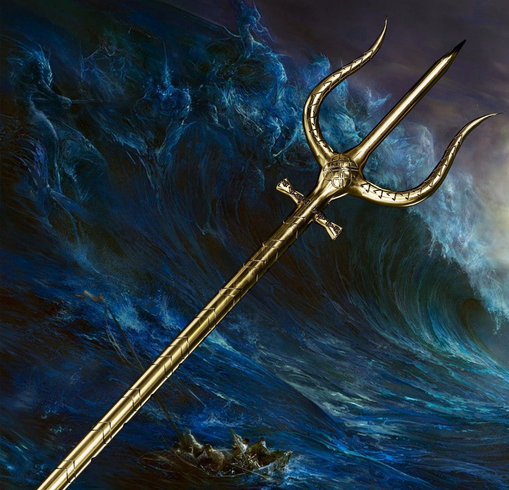 Trident - Poseidon primary weapon Low-poly 3D model_1