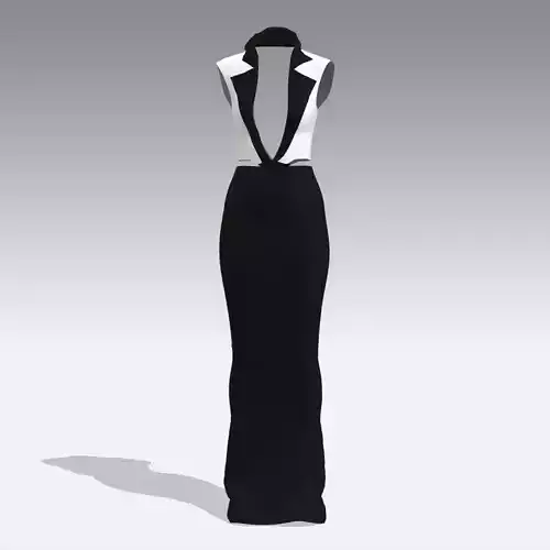 JACKET DRESS BLACK WHITE 